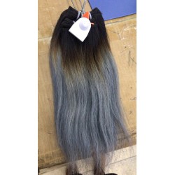 Straight Hair with Grey ends 